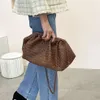 Lederen zakje handtas 2019 Soft Hand Copput Evening Party Purse Vrouwen Grote ruches Cloud Bag Q1208 M1MY#315F