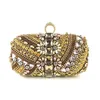 Zhihengmei Ring Clasp Hand Holding Dinner Bag Handgjorda pärlbroderier Inlagd Diamond Women's Bag 230309