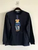 Polos mäns T-skjortor Designer Men's Cartoon Bear Long Sleeve T-shirt: Tryckt bomullssammanträde för ungdomlig stil på våren och hösten "" S-2XL