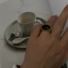 Mode ol Black Agate Diamond Ring for Menwomen Niche Design Advanced 2023 Nieuwe trend Palace Vintage Jewelry Accessories1383388