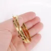Hoop Earrings Stainless Steel Earring For Women Gold Color Round Simple Nice Party Daily Ear Jewelry 2023 E0175 CN(Origin)