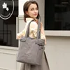 Sacs de soirée Sac à main en toile pour femmes 2023 Shopper Sac fourre-tout de grande capacité avec fermeture à glissière Designer épaule de style japonais