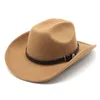2023 Felt Fedora Hat Cowboy Top Hats Women Men Fedoras Wide Brim Cap Trilby Woman Man Caps