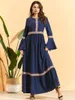 Etnische kleding kalkoen moslimjurk vrouwen Dubai Marokkaanse kaftan geplooide flare mouw islamitische slanke big swing strand feest a-line vestidos abay