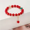 Charm Bracelets In Fashion Simple Retro Niche Design Red Handmade Beaded Bracelet For Women Jewelry Gift