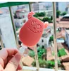 Glassverktyg Cartoon Monster Dinosaur Glass Silikonform med locket Bunny Bear Popsicle Ice Cube Tray Mold Cheese Kök Tillbehör Z0308