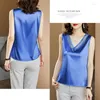 Kvinnors blusar V-ringningsbroderi Satin Kvinnor 2023 Casual Silk Blouse Lace Tops Woman Solid Blusas 13742