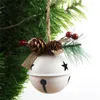 Dekorativa figurer föremål snöig krans med bär julklockor semester Jingle Mini Silver Ball Ornaments Red BallsDecorative