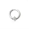 Hoop Earrings 1PCS Fashion Punk Gothic Stainless Steel Small Round For Women Men Simple Jewelry Metal Circle Earring