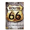 Route 66 Plaque en métal Shabby Chic Route66 Plaques métalliques pour mur, maison, artisanat, café, musique, bar, garage, décoration vintage, affiche personnalisée, décoration artistique, taille 30 x 20 cm w01