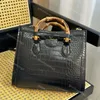 Vrouwen en mannen Bamboe Handtassen Schoudertas Bamboe Grote 27cm Bakken Crossbody Boodschappentassen vrouw Mode Vintage Portemonnees 5A Alligator leer