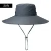 Cappelli a tesa larga Western Cowboy Alpinismo Cappello Boonie Uomo Outdoor Travel Panama Cap String Cappelli da pescatore Cappello da spiaggia a tesa larga da donna R230308