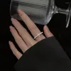 Anillos de racimo WOOZU Plata de Ley 925 auténtica flor romántica perlas cuadradas circón ajustable para mujeres regalos de joyería de compromiso de boda