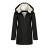 Women's Jackets Trendy Lady Fleece Lined Hooded Winter Long Jacket Causal Outwear Soft Coldproof