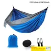 44 Colors Nylon Hammock With Rope Carabiner Outdoor Parachute Cloth Hammock Foldable Field Camping Swing Hanging Bed BC