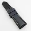24 mm donkerblauwe wasachtige kalf lederen horlogebandriem geschikt voor Pam Pam 111 Wirst Watch