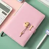 Kladblokjes a5 roze wachtwoordboek met vergrendeling Notebook verdikte notitieblok creatieve hartvormige schattige meisjes love lock-dagboek 230309