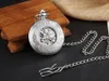 Pocket Watches Antique Steampunk Vintage Roman Numerals Automatic Mechanical Watch Necklace Silver Black Retro Clock Chain Reloj Hombre