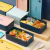 Przenośne pudełko na lunch dla dzieci szkolne mikrofalowe plastikowe pudełka bento z ruchomymi przedziałami sałatka owocowy pojemnik na żywność piknik
