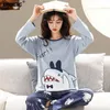 Women's Sleepwear Women's Pajamas Princess Style Cotton Spring Fall Navy Collar Pyjamas Asian Size Bow Sky Blue Kawaii Pajamas Korean Youth Pj Set 230309