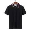 남성 폴로 셔츠 디자이너 T 셔츠 하이 스트리트 솔리드 컬러 옷깃 폴로 인쇄 최고 품질 Cottom 의류 티셔츠 폴로 플러스 사이즈 배지 장식 # CH6