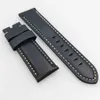 24 mm donkerblauwe wasachtige kalf lederen horlogebandriem geschikt voor Pam Pam 111 Wirst Watch