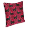 Pillow Luxury Scottish Terrier Plaid Tartan Print Square Pillowcover Home Decor Scottie Dog S Throw Case For Sofa Car