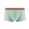 Underpants Mens Soft Boxer Trunks Breathable Panties Male Cotton Underwear Shorts Man Middle Waist U Pouch Knickers Solid Short