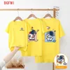 Dopasowanie rodzinnych stroje 212Y Summer Parentchild Tshirts swobodne dzieci odzież Rodzina pasują do strojów wypoczynek z krótkim rękawem.