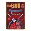 Retro BBQ Steak Art Tin Decor House Grill Party Vintage Poster Decorazione da Parete per Bar Pub Cucina Home Plate Barbecue Segni in Metallo Pittura Placca Dimensioni 30x20cm W02