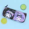 pen holder for purse Sanrios Cinnamonroll Kuromi Kitty Cartoon double layer Pencil Case Travel Storage Bag Zipper coin purse Stationary Gift