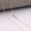 Ketens d pure 18kt rosé goud geluk o ketting verstelbare ketting 1-1.3g 17.7 "l vrouw cadeau fijne sieraden