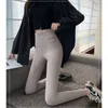 Kobiety dla kobiet Gcarol Kobiety grube polarowe litery wysokiej talii Spodnie Legging Spodnie rozciąganie zimowej fitness można nosić poniżej zero 230309