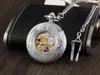 Pocket Watches män antik steampunk vintage romerska siffror automatiska mekaniska klockhalsband hänge retro klockkedja reloj hombre