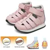 Sneakers Ortoluckland Scarpe per bambini Summer Girls BoysSandals Toddler Kids Scarpe ortopediche nere in vera pelle con soletta ad arco 230309