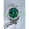 2023 nouvelle montre mécanique automatique pour hommes 41mm gros diamant or jaune/vert/gris/rose visage complet en acier inoxydable jubilé bracelet original montres de mode pour hommes