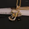 Pendant Necklaces Promotion Men's Hip Hop Gold Plated Jewelry Iced Out CZ Insect Charms Scorpion Necklace