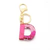 Porte-clés mignon créatif résine lettre Alphabet porte-clés cristal acrylique paillettes pour femmes porte-clés voiture sac glands pendentif breloque