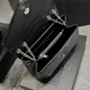 Gorąca czarna luksusowa torebka torba na ramię Loulou oryginalny designer skórzany crossbody metalowy łańcuch Flip Messenger Torby