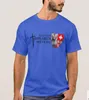 Camisetas masculinas Camas de armas suíças Templer Helvetia T-shirt. Algodão de verão de algodão curto-pescoço o-pescoço de camisa S-3xl