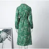 Casual Kleider Leopard Print Split Damen Kleid Lace-Up Elegante Büro Damen V-ausschnitt Langarm Für Frauen 2023 Party urlaub Kleidung