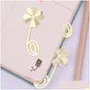 Закладка 1PC Новая четырехлистная чтение Metal Clip Gift Book Mark для детей Jlltjp Drop Delivery 202 Dhkui