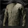 Chemises décontractées pour hommes est chemise à manches longues tactique militaires tactiques soldats uniformes haute qualité multi-poches chemises cargo vêtements de camouflage 230308