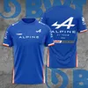 Ofkz 2023 New Men's and Women's F1 Team T-shirt s 2023 Summer White Formula 1 Alpine Racing Shirt Women Outdoor Sports Short Sleeve High Quality Clothing Bsro