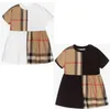 Lovely Baby Girls Plaid Dresses Summer Kids Short Sleeve Dress Girl Princess Dress Cotton Toddler Skirts Infant Skirt