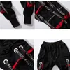 Mens Pants Hip Hop Joggers Men Letter Ribbons lastfickor Spår Taktisk Casual Techwear Manliga byxor Sweatpants Sport Streetwear 230309