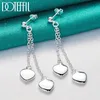 Urok Doteffil 925 Sterling Silne Solid Heart Drop Kolczyki dla kobiety Wedding zaręczynowy Modna impreza Charm Bejdia L230309