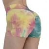 Damenshorts LUOYIYANG Gym Trunks Laufende Frauen Tie Dye Push Up Fitness Kurze Legging Hohe Taille Strumpfhosen Sportbekleidung Damenbekleidung