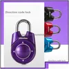 Zamki drzwi Master Kombinacja hasła kierunkowego Padlock Portable Gym School Health Club Security Locker Lo H Dhhrs