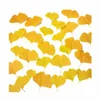 Decorative Flowers 100PCS Artificail Ginkgo Leaves Faux Falling Leaf Autumn Atmosphere Home Decoration Yellow Party Supplies Po Props